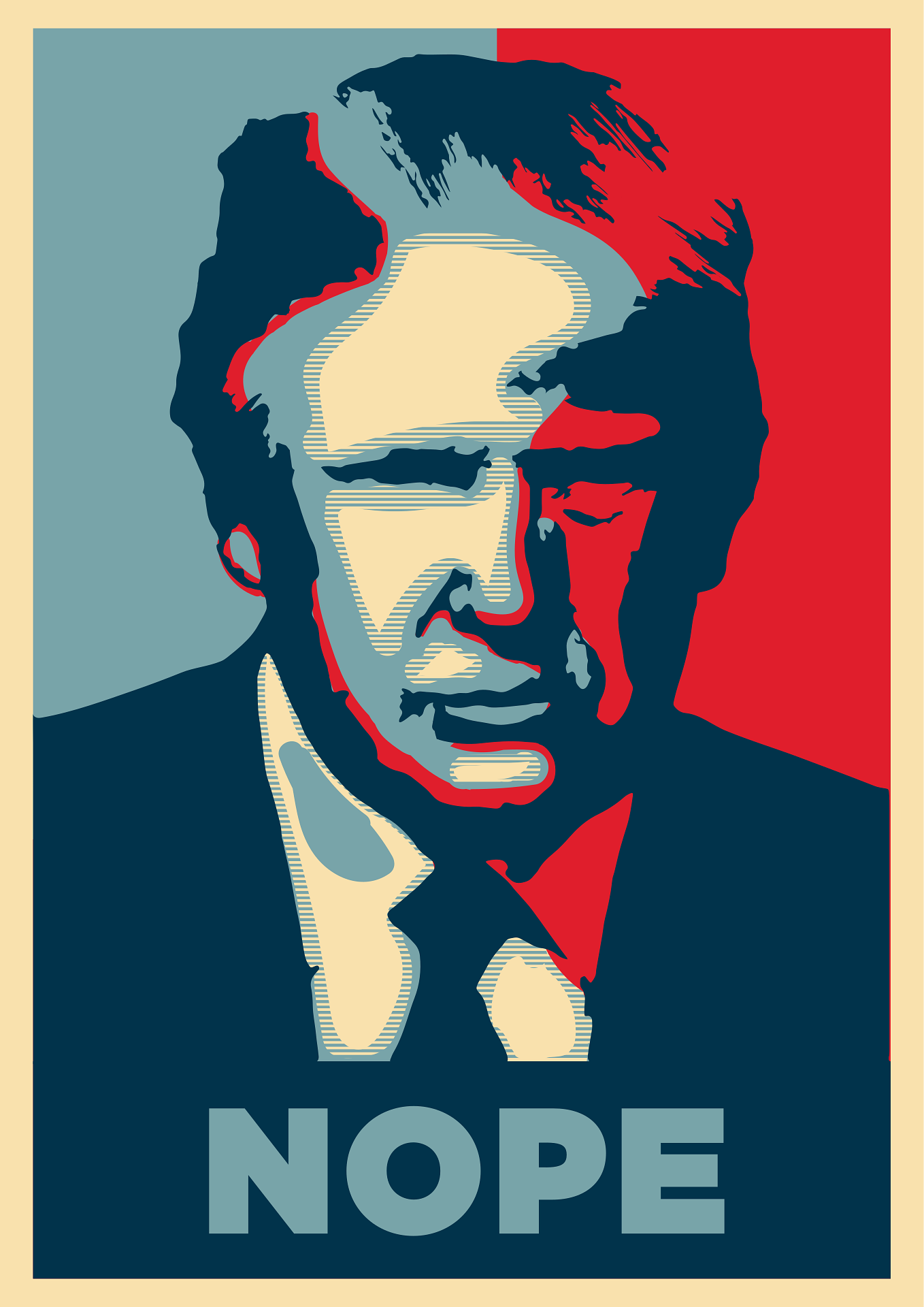 Trump Nope Poster in the style of the Obama Hope Poster